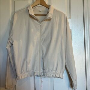 Elegant Women's Cream Bomber Jacket